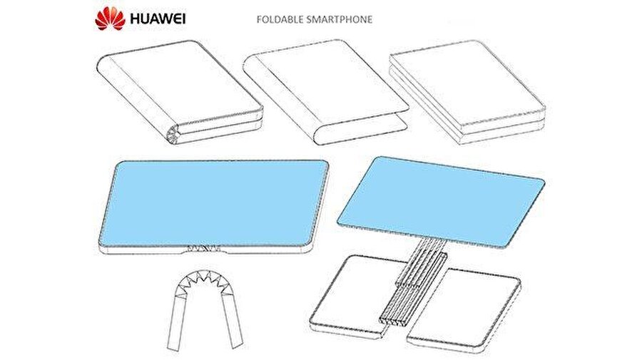 Çizimlere bakılırsa Huawei'nin katlanabilir akıllı telefonunda da ZTE Axon'daki gibi çift ekran yer alacağını söylemek mümkün. 