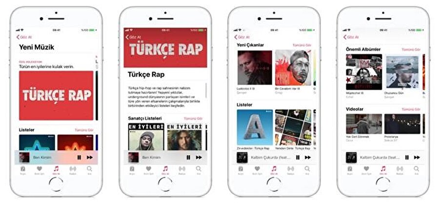 Apple Music'teki Türkçe Rap odası üzerinden her hafta rap dünyasına dair yeni şarkıları takip edebilmek de mümkün. 