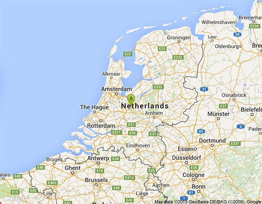 Hollanda'nın yüz ölçümü 41.543 kilometrekare.