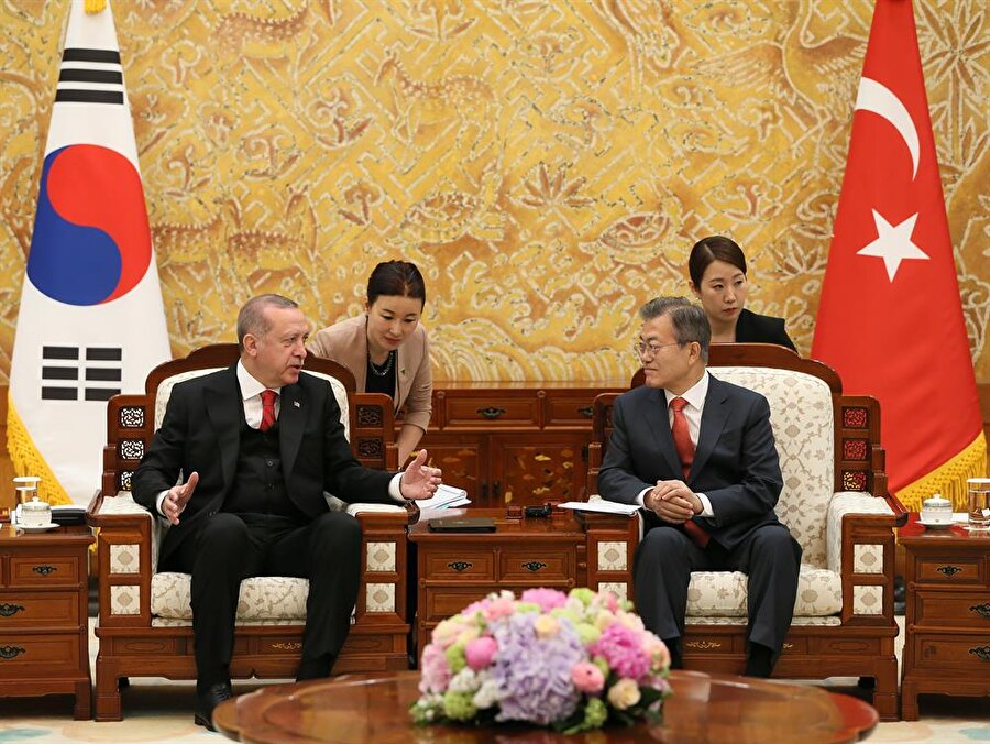 Cumhurbaşkanı Recep Tayyip Erdoğan, Güney Kore Devlet Başkanı Moon Jae-in