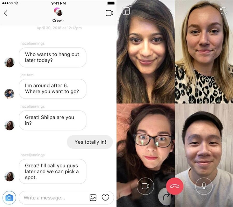 Instagram'a eklenecek olan görüntülü görüşme özelliği yalnızca bire bir değil, çoklu olarak da görüşme yapmaya imkan sağlayacak. 