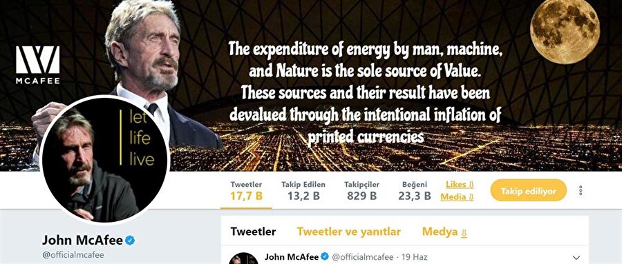 John McAfee, attığı tek bir ICO tweet'iyle bile 100 bin dolar seviyesinde kazanç elde ediyordu. Çünkü alt coin'ler buradan milyonlarca dolarlık destek toplayabiliyordu.