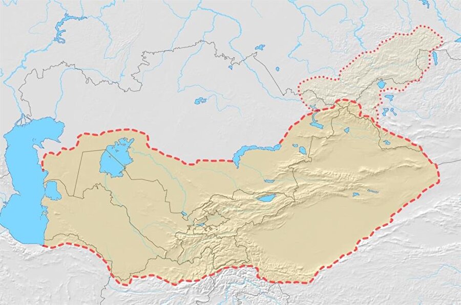 Türkistan bölgesi haritası.