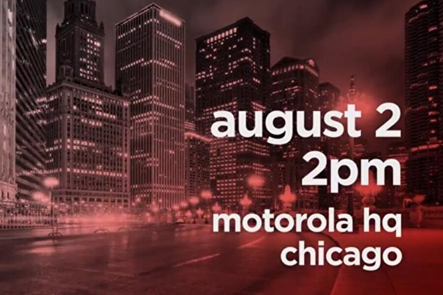 Motorola'nın basın mensuplarıyla paylaştığı davetiyede tarih ve saat yer alıyor. Üstelik organizasyonun Şikago'daki merkez binada gerçekleşeceği de belirtiliyor.