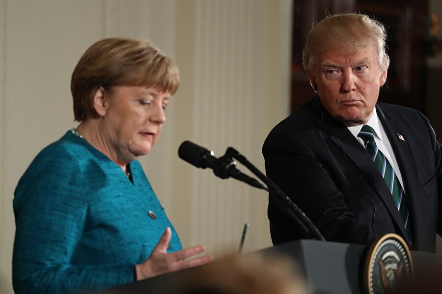 ABD Başkanı Donald Trump ve Almanya Başkanı Angela Merkel