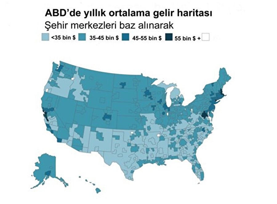 Ülke genelinde dört kişilik bir ailenin ortalama geliri 91 bin dolar.
