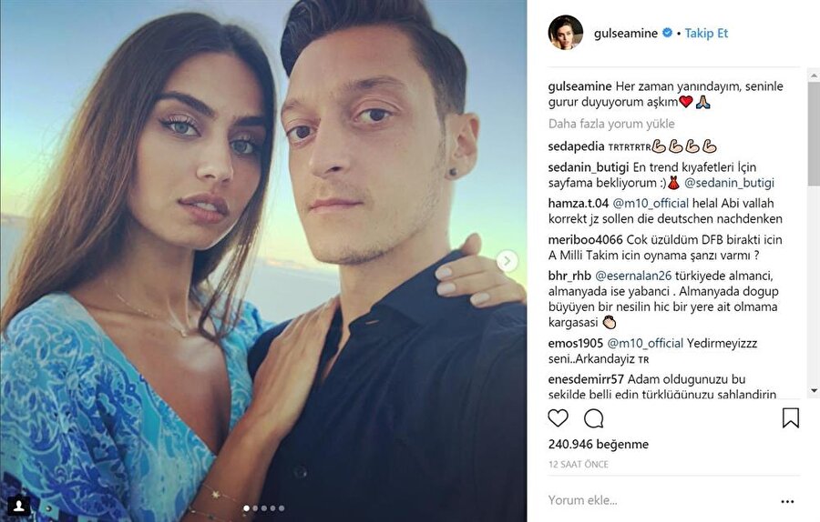 Amine Gülşe'nin Instagram paylaşımı