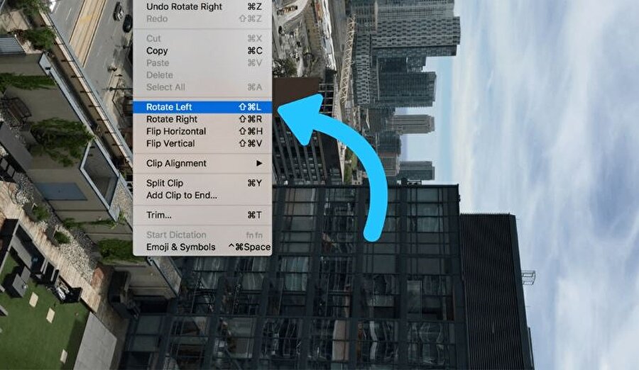 Bilgisayardan döndürme işlemini gerçekleştirmek için Edit bölümü üzerinden Rotate Left seçeneğine tıklamak yeterli.