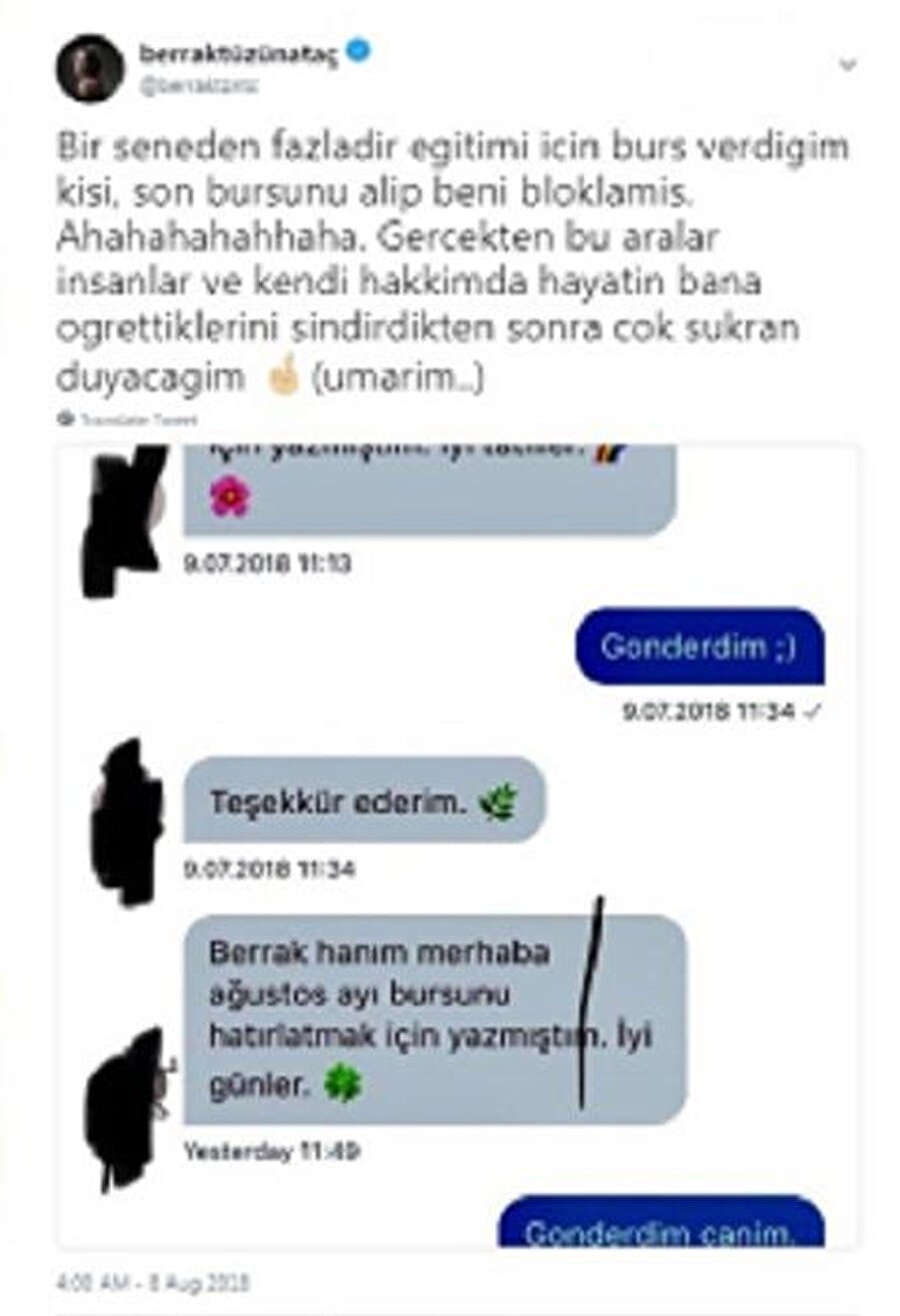 Berrak Tüzünataç'ın paylaşımı