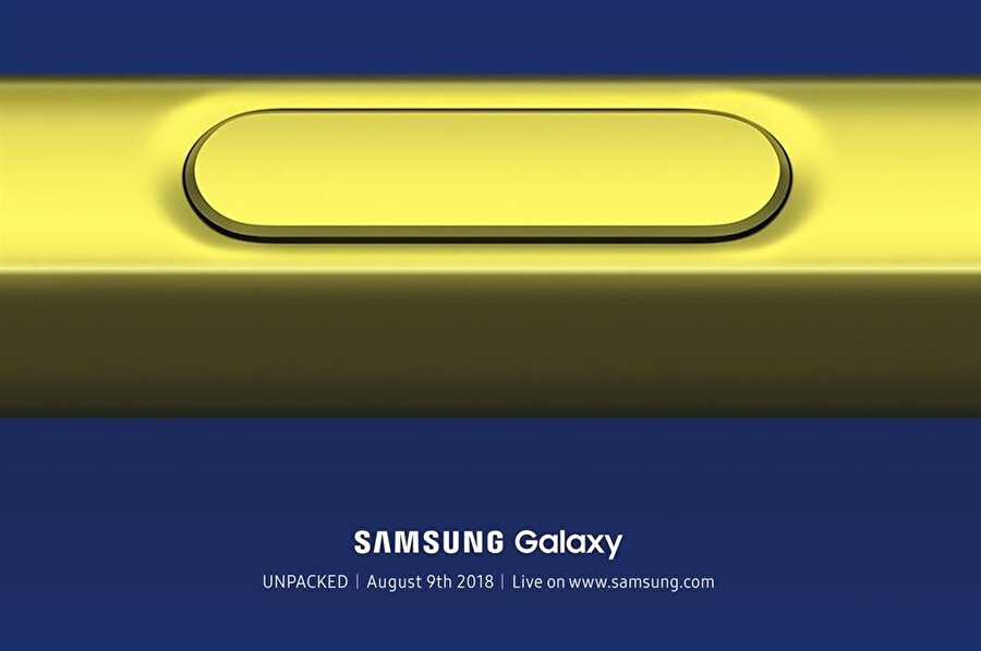 Samsung Galaxy Note 9 için tasarlanan tanıtım davetiyesi. 