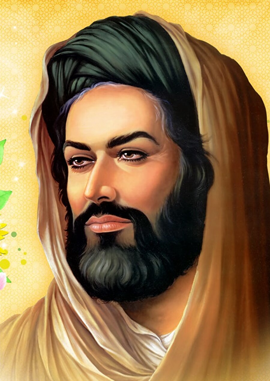 İmam Rıza'nın Şiî kültürüne göre yapılmış bir portresi.