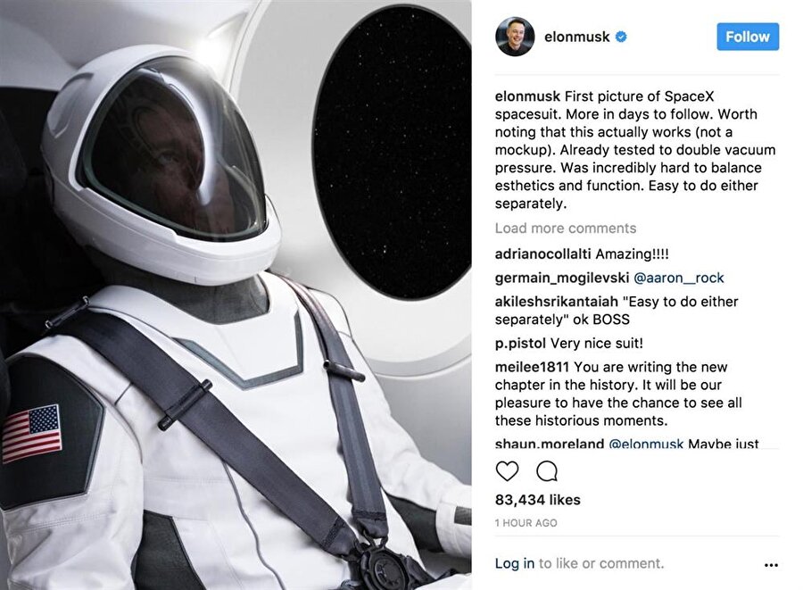 Elon Musk, kişisel Instagram hesabı üzerinden şirketleri için de çok sayıda paylaşıma imza atıyordu. 