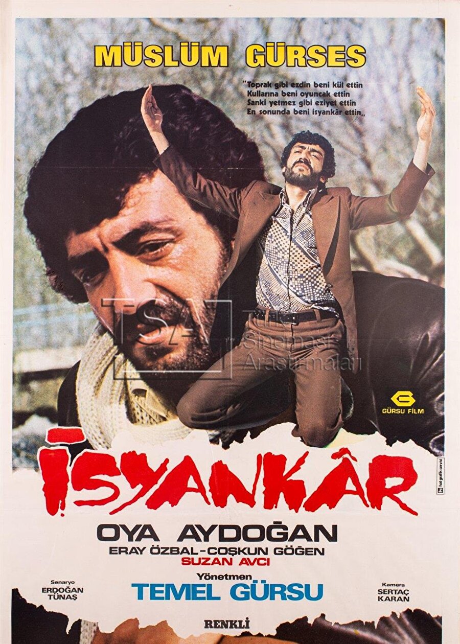 Müslüm Gürses'in Oya Aydoğan ile başrol oynadığı İsyankar filmi