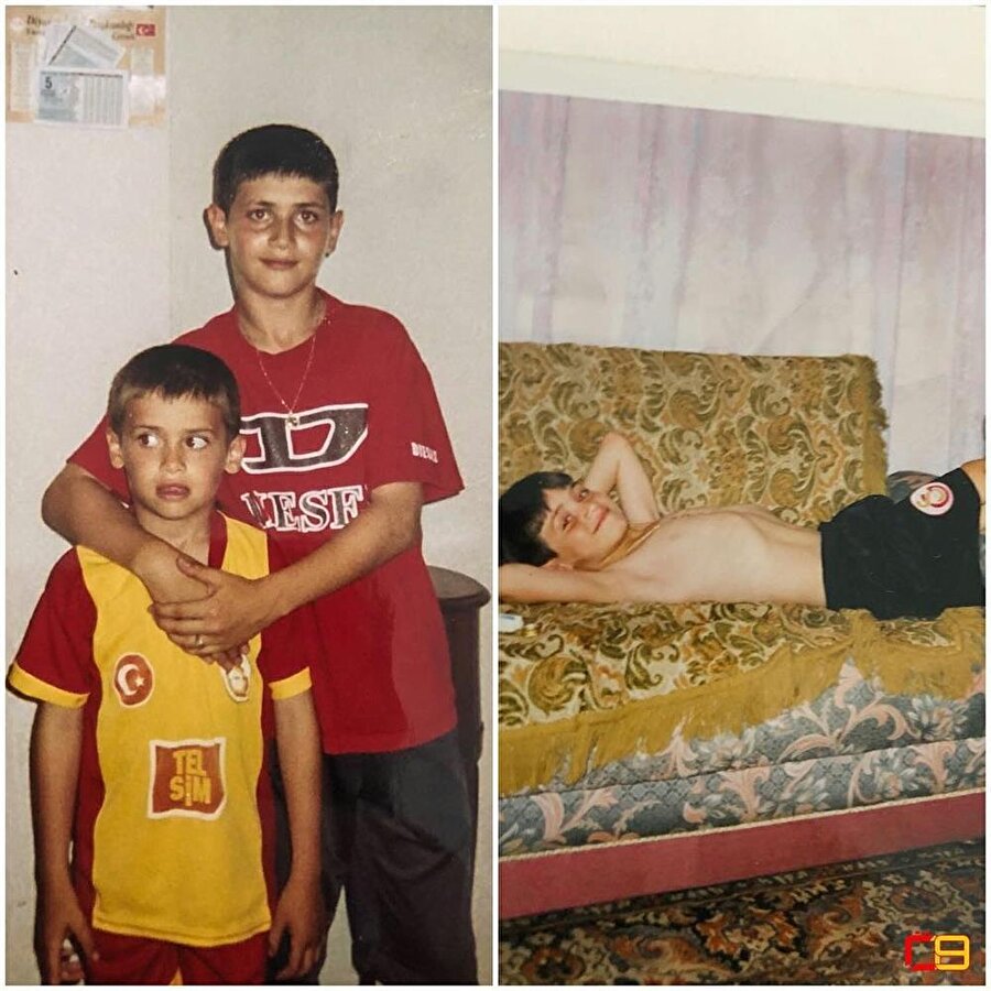 Ömer Bayram'ın çocukluğunda Galatasaray formasıyla çekilmiş fotoğrafları