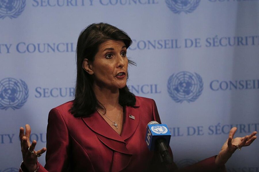 ABD’nin BM Daimi Temsilcisi Nikki Haley basın toplantısı düzenledi.