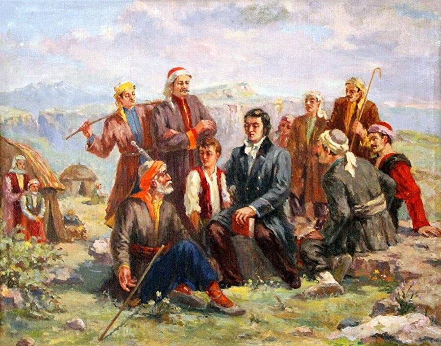 Kürtlerin Orta Asya'daki sürgün yaşamları, Batılıların yaptığı bazı tablolara da konu olmuştur.