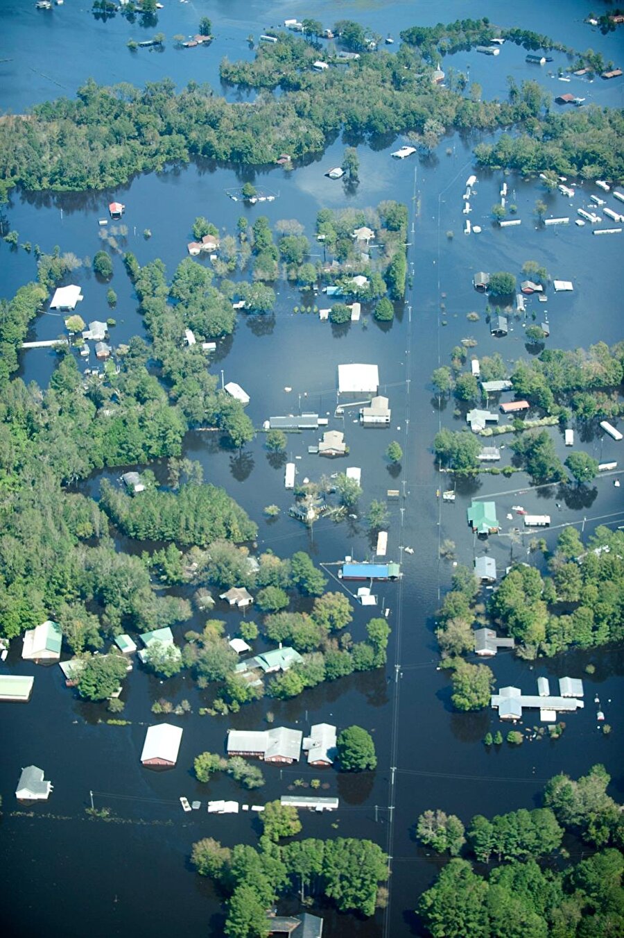 Kuzey Carolina'de çok sayıda ev sular altında kaldı.