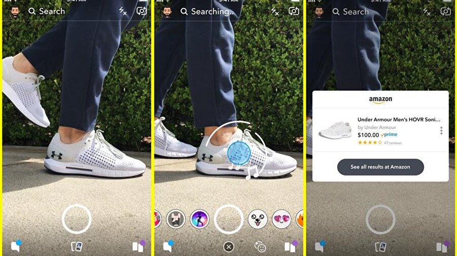 Snapchat'in yeni filtresi, fotoğraflanan objelerin yapay zekâ desteğiyle Amazon üzerinden bulunmasını sağlıyor. 
