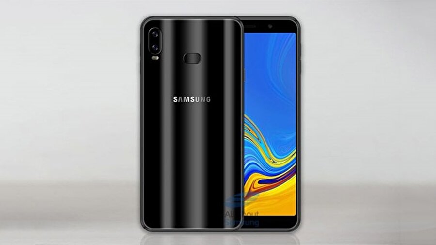 Galaxy A6s'te ise arkada çift kamera yer alıyor. Ayrıca orta kısma logonun üst bölümüne konumlandırılan parmak izi okuyucu da fotoğraftan görülebiliyor. 