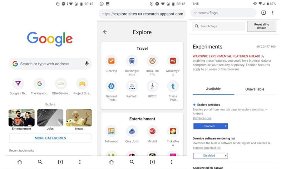 Google Chrome'un Keşfet özelliği şu anda Android ekosisteminde test edilebilir durumda. Böylece kullanıcıların karşısına ilgi alanlarına göre haberler ve diğer içerikler geliyor. 