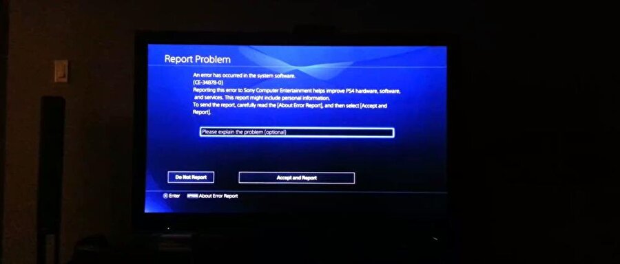 PlayStation 4'te karşılaşılan ve sistemi hataya sürükleyen mesaj bu.