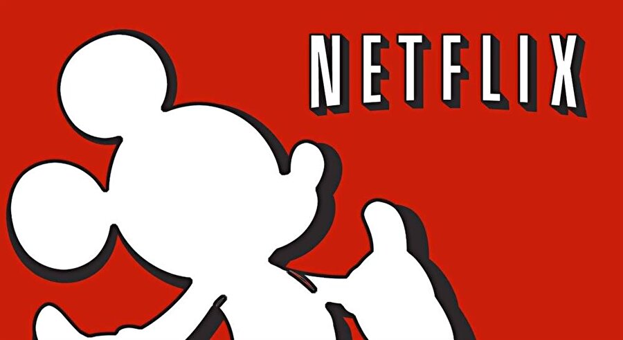 Disney ve Netflix arasındaki rekabeti vurgulayan bir illüstrasyon. 