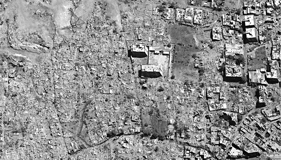 2017'de alınan uydu görüntüsü ile aynı alanı gösteren 11 Eylül 2018'e ait bir görüntü.
