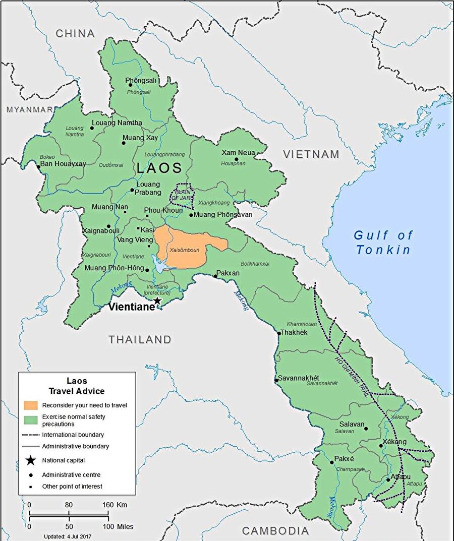 Laos haritası.