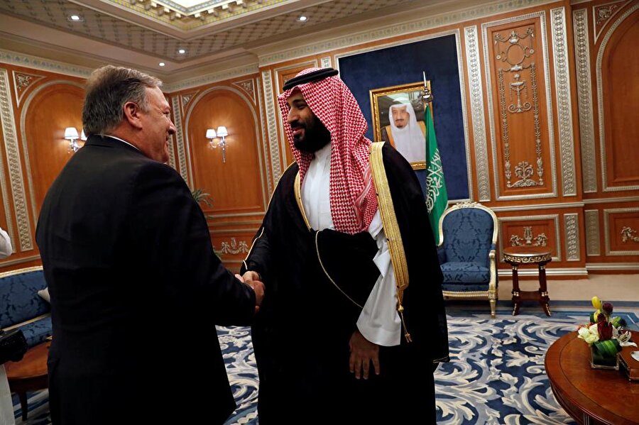 ABD Dışişleri Bakanı Mike Pompeo ve Suudi Arabistan Veliaht Prensi Muhammed bin Selman 