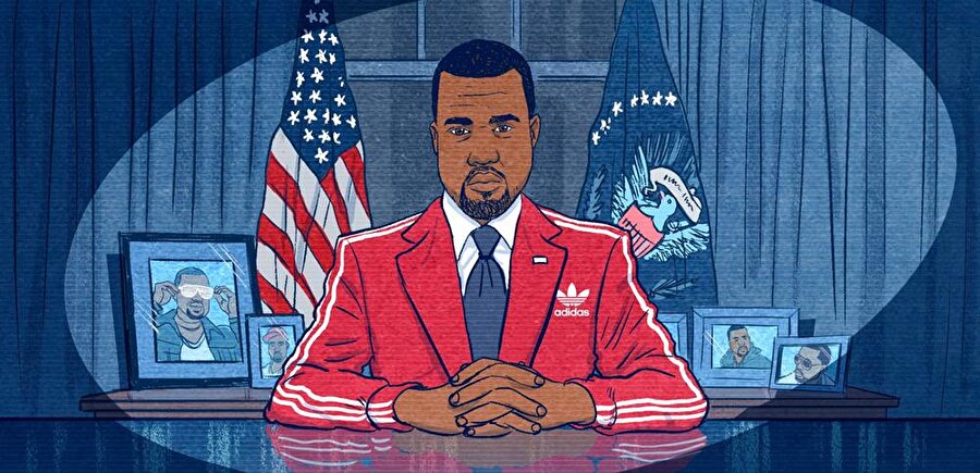 ABD medyasında West, ABD Başkanı olarak resmedilmişti.