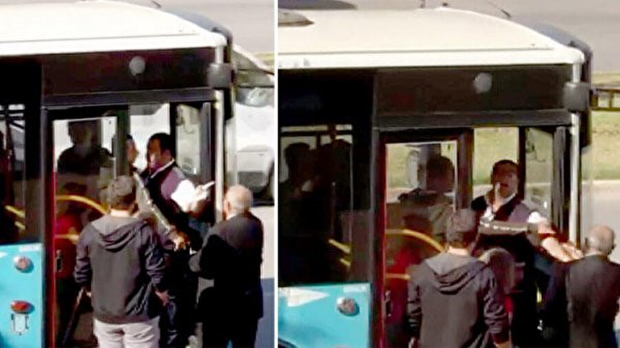 İsmi öğrenilemeyen şoförün emekli polis gazisi Akkuş'u otobüsten indirmesi çevredekiler tarafından tepkiyle karşılandı.