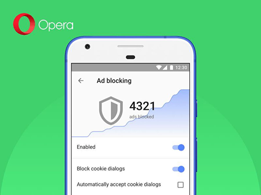 Opera'da çerez bildirimlerini engellemeyi aktif etmek için Ayarlar üzerinden Ad Blocking seçeneğine erişmek gerekiyor. 
