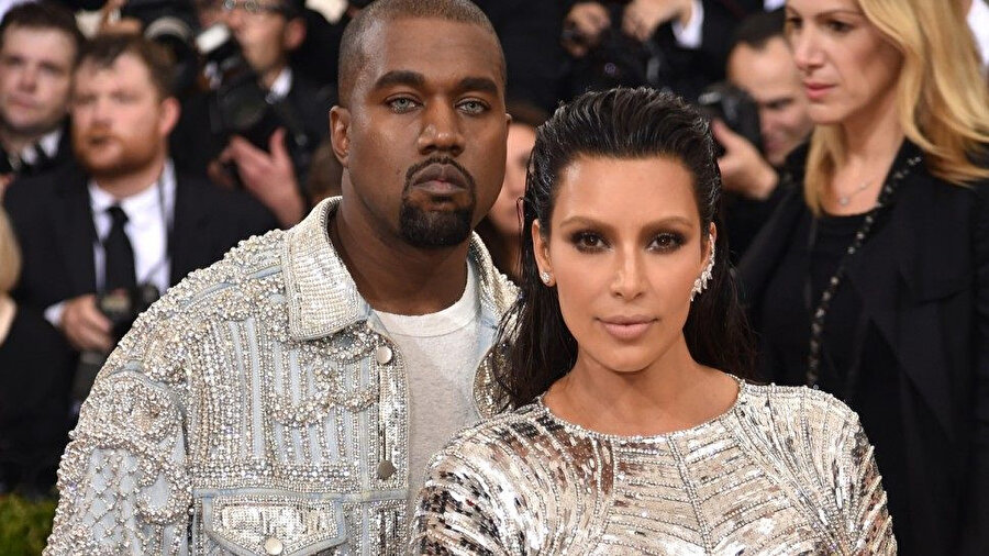 Kanye West ve eşi Kim Kardashian.