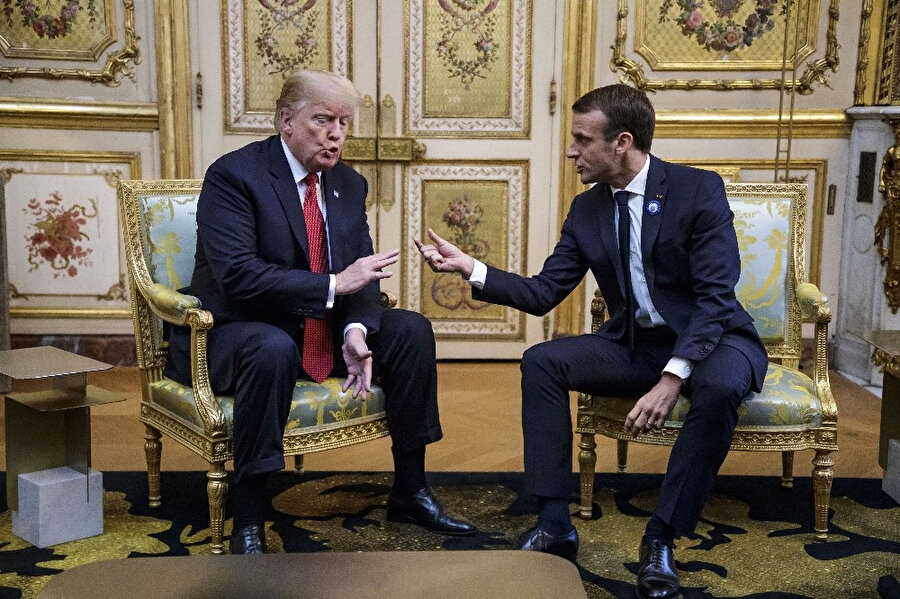 Paris’e gelen ABD Başkanı Donald Trump, Fransa Cumhurbaşkanı Emmanuel Macron ile bir araya geldi. 