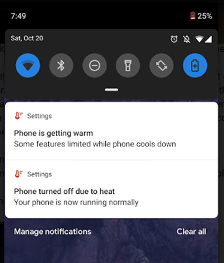 Google Pixel cihazlarına gelen ‘aşırı ısınma’ bildirimleri. 