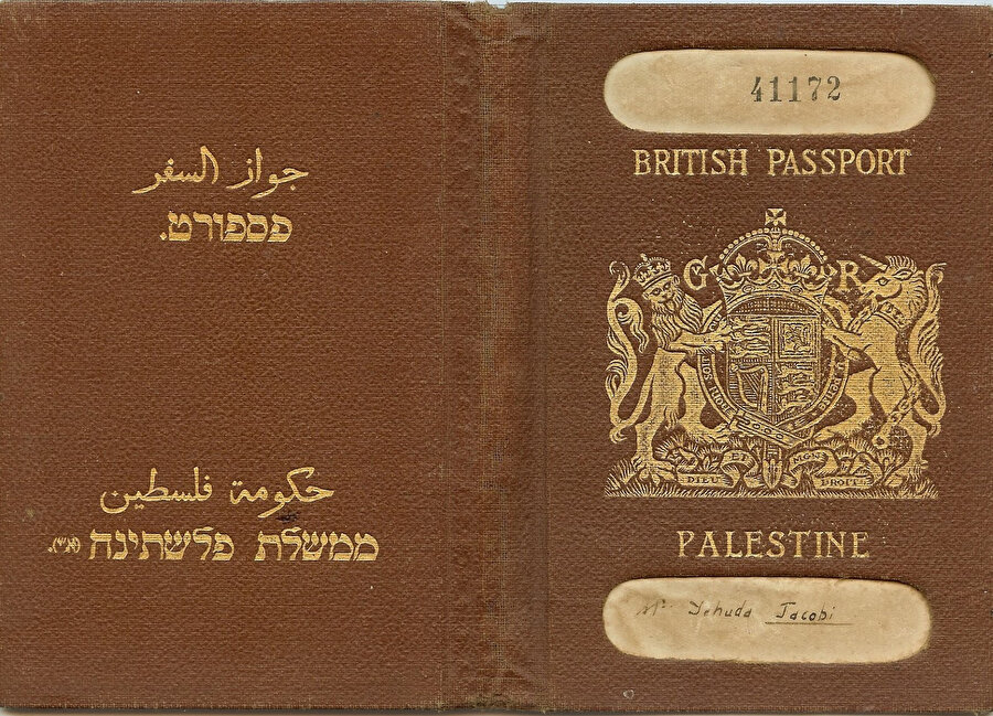 İsrail Devleti’nin resmi kuruluş tarihi olan 1948’e kadar bölge halkının taşımış olduğu pasaport.