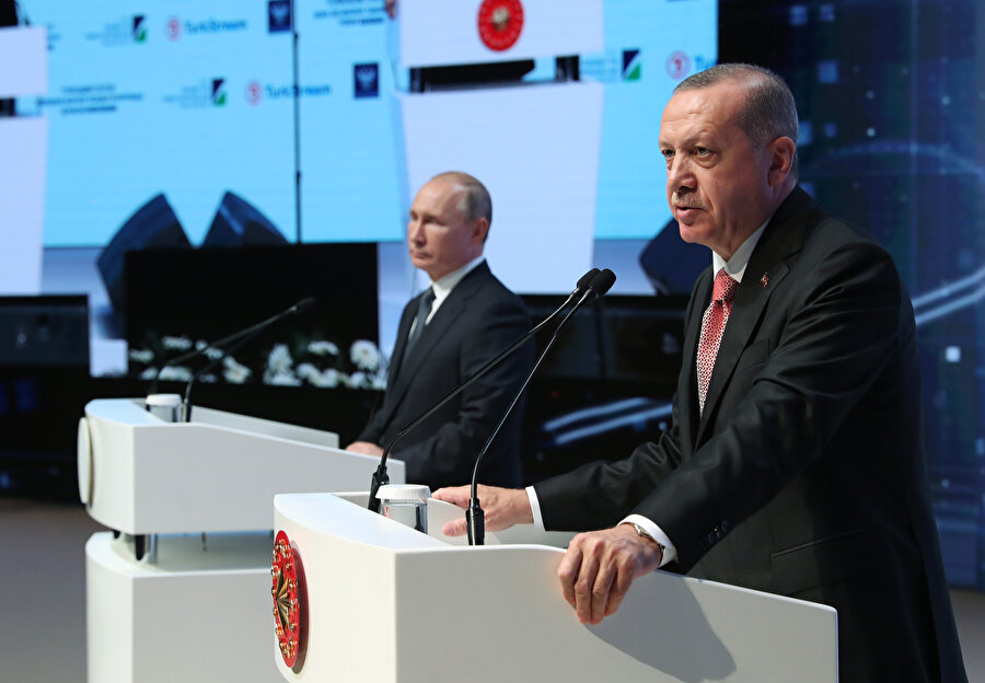 Cumhurbaşkanı Recep Tayyip Erdoğan ve Rusya Devlet Başkanı Vladimir Putin açılış töreninde konuştu.