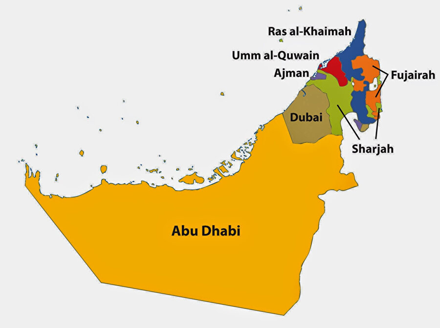 Birleşik Arap Emirlikleri'nin haritası