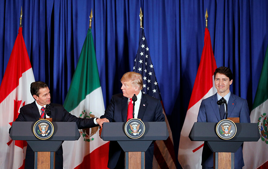 Törene, ABD Başkanı Trump, Kanada Başbakanı Trudeau ve Meksika Devlet Başkanı Pena Nieto katıldı.