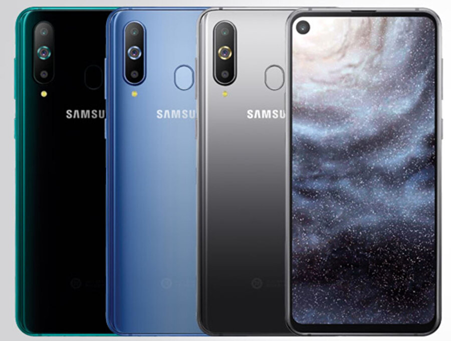 Samsung Galaxy A8s'te ilk dikkat çeken detay çentik yerine Güney Koreli üreticinin bu modelde delikli bir ekran kullanmış olması. Ön kamera ekranın sol üstüne yerleştirilmiş.