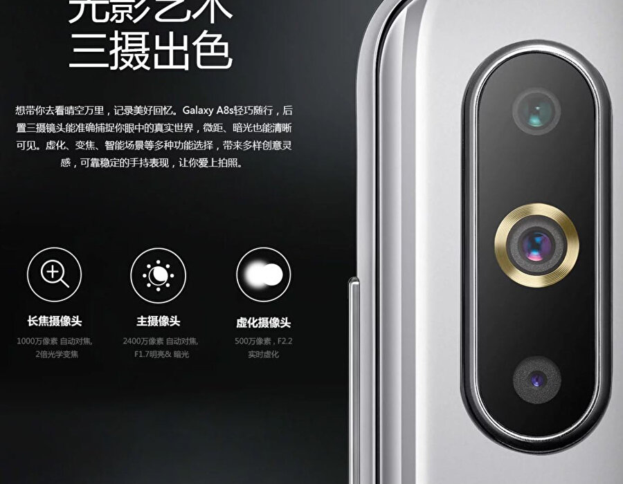 Yeni telefonda toplam üç ark kamera var. Ana kamera haricinde telefoto ve derinlik algılama gibi işlemleri yerine getiren kameralar sunuluyor. 