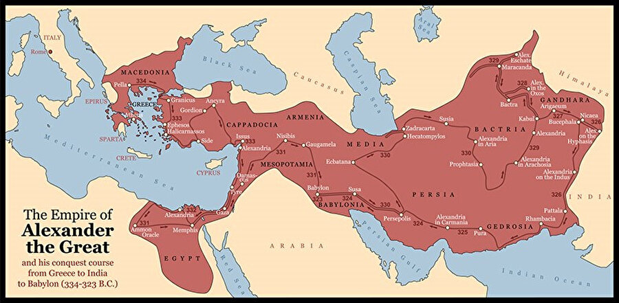 Şekil 2: Büyük İskender İmparatorluğu.