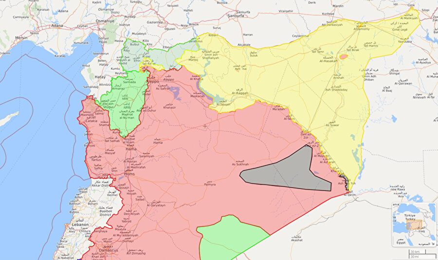 Sarı bölge: YPG'li teröristlerin kontrolündeki bölge