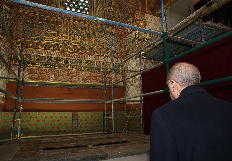 Cumhurbaşkanı Erdoğan'ın ziyaret ettiği müzede bir restorasyon gerçekleştiriliyor.
