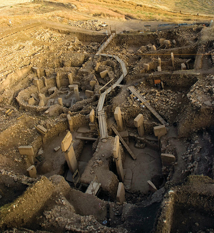 Şanlıurfa Karaharebe köyü yakınlarında bulunan tarihin akışını değiştirecek kalıntıların ortaya çıktığı Göbeklitepe arkeolojik kazı alanı.
