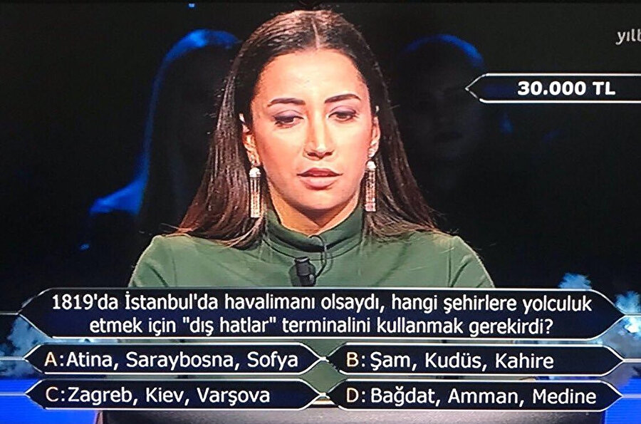 Kim Milyoner Olmak İster yarışmasında dün gece o soru sporcu Çağla Büyükakçay'a soruldu