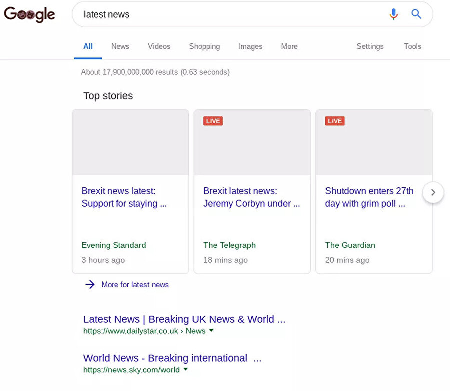 Google, kararın uygulanmasıyla 'son dakika haberler' şeklinde arama yapan bir kullanıcının bu arayüzle karşılaşabileceğini söylüyor. 