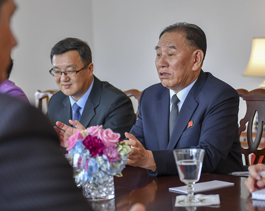 Kim Yong-chol ABD Dışişleri Bakanı Pompeo ile görüştü.