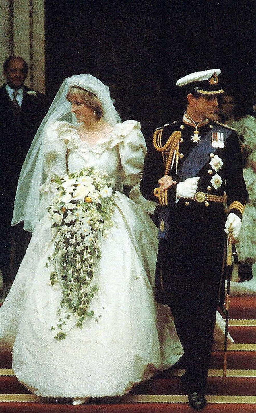 Prenses Diana ve Prens Charles'ın düğününden.