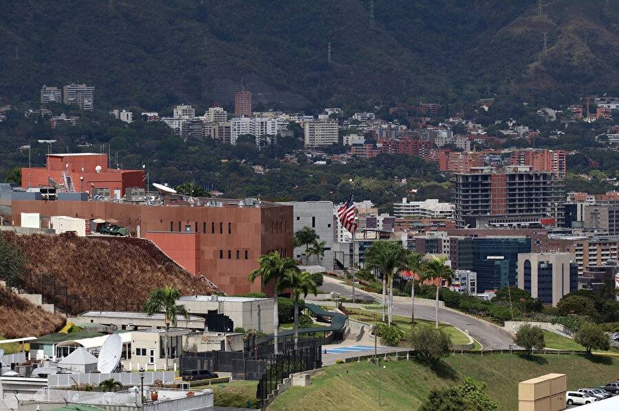 Başkent Caracas'da bulunan ABD Büyükelçiliği. 